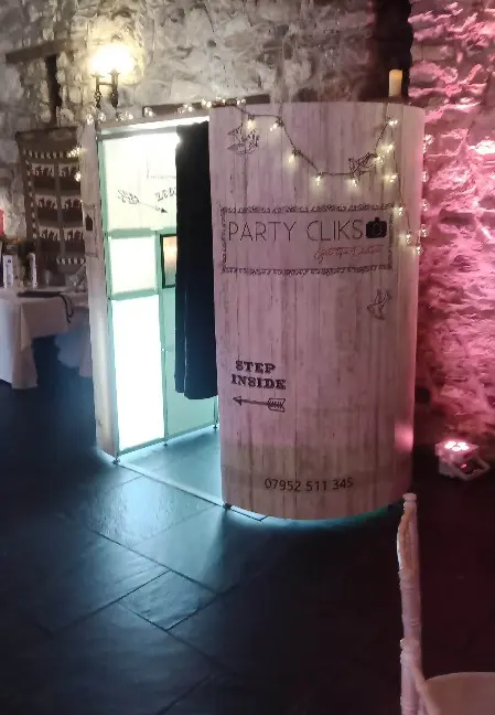 white rustic photo booth